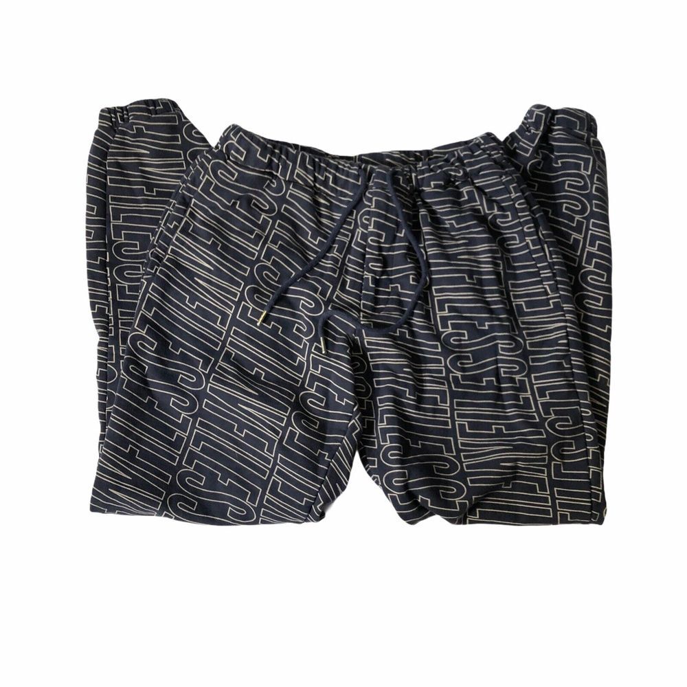VFILES Men's Blue All Over Logo Sweatpants‎ Medium